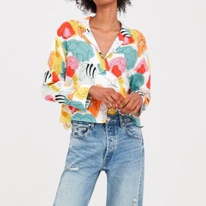 Zara blouse! With animal prints